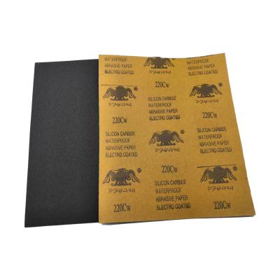 China Waterproof Sharpness Sandpaper Silicon Carbide Wet and Dry Abrasive Waterproof Sandpaper for sale