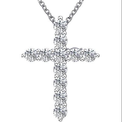 China Other Hot Selling 14K Cross Pendant Charm 925 Sterling Silver D Color VVS1 Moissanite Pendants For Man Women Necklace for sale