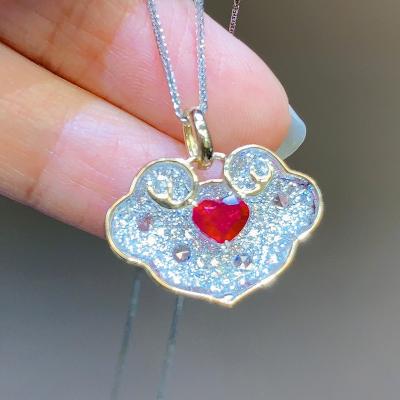 China CLASSIC Customize Natural Gemstone Ruby Pendants OEM ODM Charms 14K 18K Solid Gold Jewelry Sets For Women's Necklace Pendants for sale