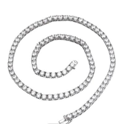 China Good Quality China Moissanite CLASSIC Tester Iced Tennis Chain D VVS1 2mm 3mm 4mm 5mm 6.5mm 925 Chain Mens Womens USA Silver Tennis for sale