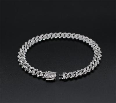 China Luxury Moissanite Necklace Ice Hip Hop Jewelry Factory Price Cuban Link Bracelet for sale