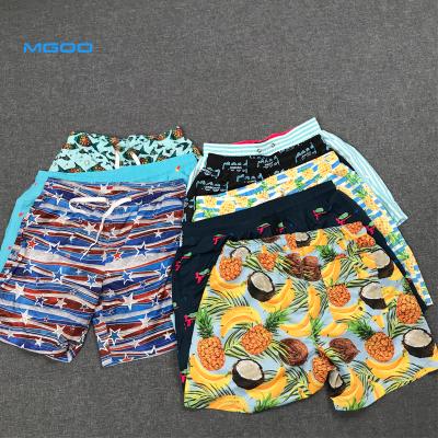 China Custom Anti Wrinkle Anti-Wrinkle Polyester Beach Shorts Men's Surfing Board Swimwear Short Swimwear Two Eyelets With Back Pocket Swimming Shorts for sale