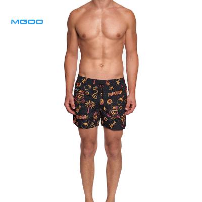 China Spandex Plus Size MGOO 95% Polyester Plus Size 5% Made From Recycled Mid Length Swim Trunks Mens Plastic Bottle Shorts for sale