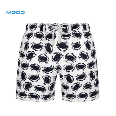 China Custom Sea Crab Sublimation Board Men's Short Swimwear Swimwear Swimwear Polyester Rope Swimming Beach Shorts Silver Ends for sale