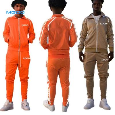 China Wholesale Custom Anti Wrinkle Tracker 3m Reflective Sports Set Men Tracksuit Nylon Tracksuit Set Men Slim Fit Zipper Two Piece Tracksuit for sale