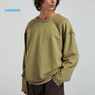 China Anti-Wrinkle MGOO OEM ODM Vintage French Stitching Vintage Sweater Terry Crewneck Blank Anti-Wrinkle Sweatshirt for sale