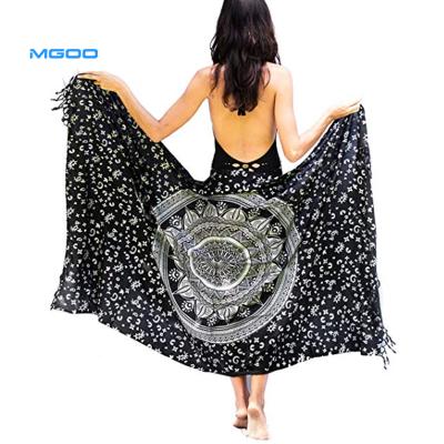 China Multi Black Soft Beach Wear Soft Multi Beach Wear Silky Soft Breathable Beach Wear Pareo Sarongs Beach Wrap Breathable Beach Blanket Custom Made Beach Blanket for sale