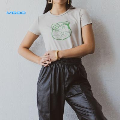 China MGOO Mid Logo Anti-Shrink Anti-Shrink Breathable Weight Grown Women's 100% Fit T-Shirt for sale