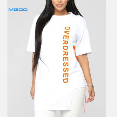 China Anti Shrink Anti Shrink Custom Make Women T Shirt Oversized Tees Plus Size Silk Print LOGO Loose Tops for sale