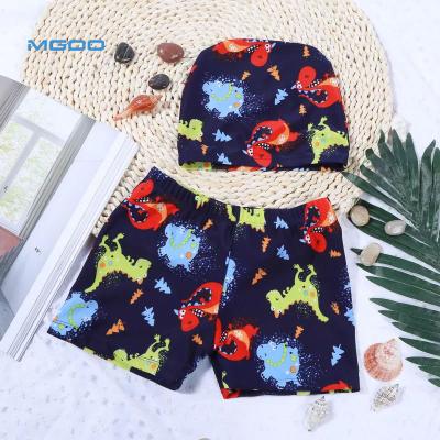 China Breathable Breathable Custom Make Boys Kid Print Cute Dinosaurs Swimwear Trunks Swim Boxer Shorts Polyester Spandex for sale