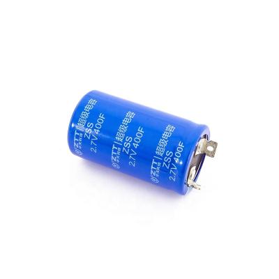 China Backup Power Supply With Hot Sale RoHS ISO9001 UPS Small Power Bank Car Start Shutdown Smart Meter etc. factory current supply 2.7V 400F Snap-in Supercapacitor for sale