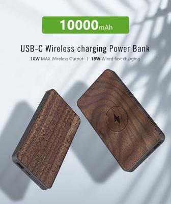 Cina Caricabatterie wireless in legno da 10W con batteria da 10000mAh in vendita