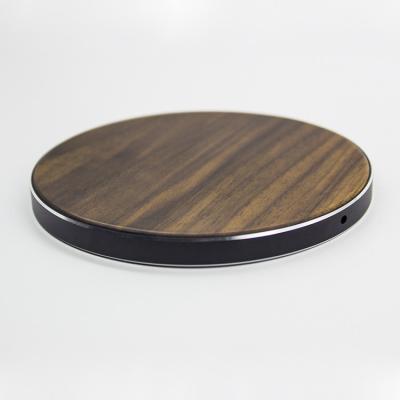 China 10w Fast Wireless Charger Pad Real Handcrafted Wood 9V/1.67A Input For Mobile Phone for sale