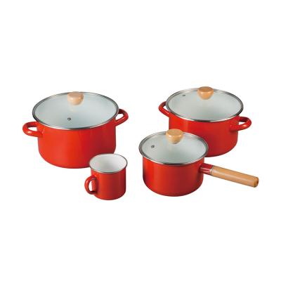 China 163DG Sustainable Tender High Quality Non Stick Cookware Set 7 Pcs Cookware Set for sale