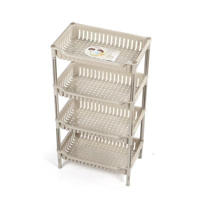 China Sustainable High Quality Colorful Plastic Kitchen PP 2 / 3 Layer Racks Rectangular Plastic Shelf for sale