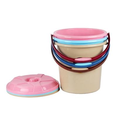 China Star Design Lid Viable Multicolor Portable Handle Water Plastic Bucket 20 Liters With Lid for sale