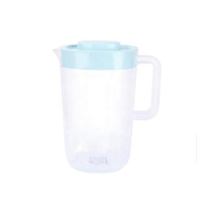 China Stocked 2.5 liters transparent water jug ​​4 cups set 2.4L plastic water pot with color lid for sale