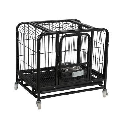 China Large And Medium Labrador Golden Retriever Pet Cage Breathable Indoor Dog Cage Bold Cage With Removable Pulley for sale