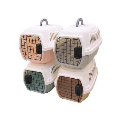 China Breathable Pet Cat Supplies and Dog Flight Box Shipping Single Cage Portable Foldable Pet Cage for sale