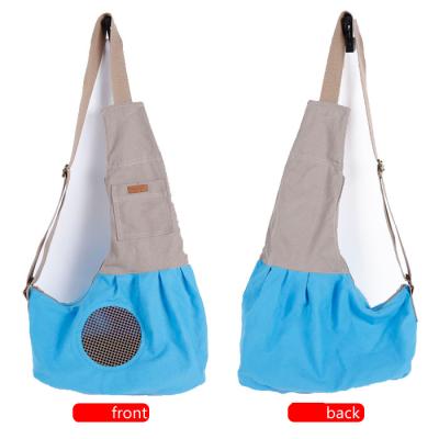 China Breathable Pet Backpack Canvas Take Out Small Diagonal Bag Pet Suitable For Portable Cat Take Out Pannier Pet Supplies for sale