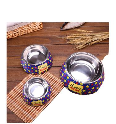 China Viable Pet Food Bowl Cat And Dog Drinking Bowl Dish Non-slip Stainless Steel Wholesale With Rubber Bottom Stainless Steel for sale