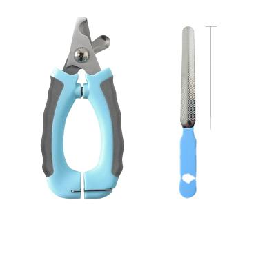 China Viable Pet Nail Clippers Pink and Blue Stainless Steel Cat Dog with Folder Nail Clipper Pet Grooming Tool for sale