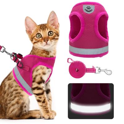 China Padded Reflective Pet Honeycomb Pattern Vest Cat Puppy Outdoor Leash Vest Pet Supplies for sale