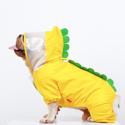 China Dogs Dogs Go Out Pet Raincoat for a Walk, Walk the Dog, All-Inclusive Dinosaur Costume Raincoat Body for sale