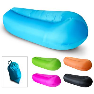 China China OEM Outdoor Inflatable Air Travel Camping Lazy Bag Inflatable Sofa Lounger Sleeping Bed Air Bag Lazy Filling Beach Sofa for sale