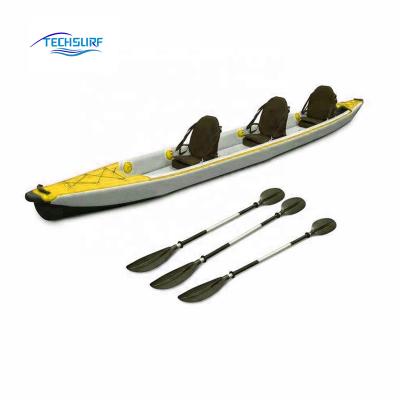 China PVC China 3 Person 5.20m Drop Foldable Point Inflatable Fishing Kayak for sale