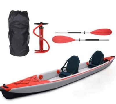 China Drop Stitch PVC China Customized Dtitch Inflatable Tandem Fishing Kayak Double Seater Color 4.70m Drop for sale