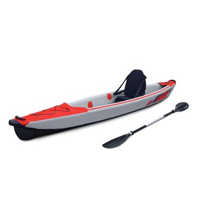 China PVC China Customized 3.90m Seater Drop Stitch PVC Single Foldable Inflatable Fishing Kayak for sale