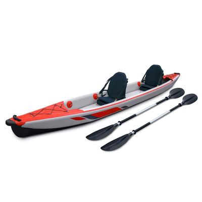 China PVC China Customized 4.70m Inflatable Drop Point Double Seater Tandem Fishing Kayak for sale