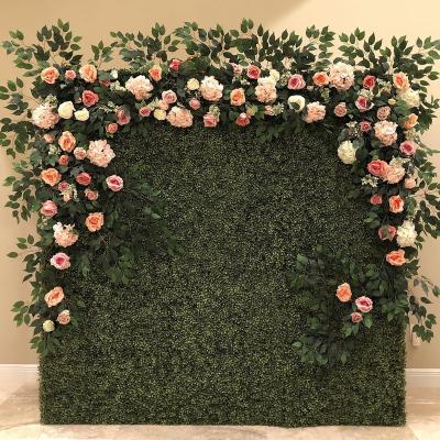 China Fashionable Wedding Decorations Customized Wedding Decorations Size Artificial Green Grass Flower Backdrop for sale