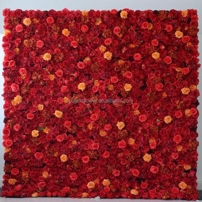 China High Quality Luxury Wedding Flower Wall Decorations Fashionable Red Wedding Backdrop Decoration for sale