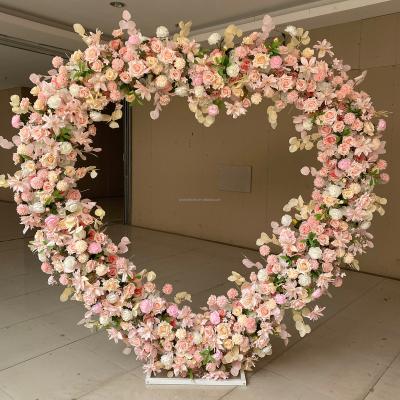 China Fashionable Artificial White Arch Wedding Flower Garden Rose Wedding Metal Arch Decorated Decorations Factory Price for sale