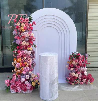 China Wedding Decorations Rose Flower Arch Acrylic Pvc Backdrop Panel Wall Flowers Fashionable Wedding for sale