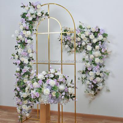 China Fashionable wedding decorations flower factory cheap hot sale wedding white flower panel set backdrop floral for event wedding decoration for sale