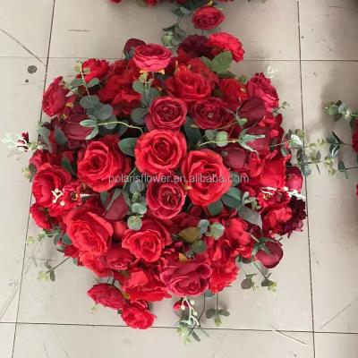 China Artificial Flower Decoration Wedding Fashionable Rose Centerpieces For Wedding Decorations Red Flower Ball Table for sale