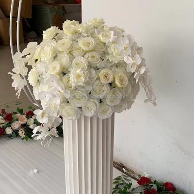 China Fashionable Wedding Decorations Customized Artificial White Orchid Flower Ball Centerpieces For Wedding Decoration for sale