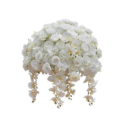 China Large Wedding Decorations White Flower Fashionable Ball Wedding Centerpieces With Orchid for sale