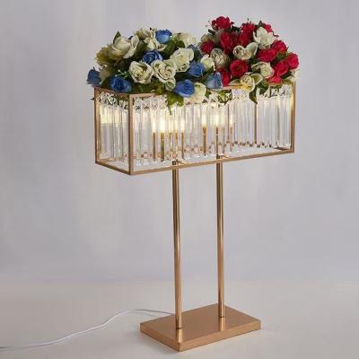 China Fashionable Crystal Candle Holder Wedding Decorations Gold Led Wedding Centerpieces For Wedding for sale