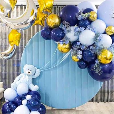 China 2023 Decor Wedding Decorations Fashionable Wedding Blue Velvet Round Event Backdrop For Velvet Backdrop for sale