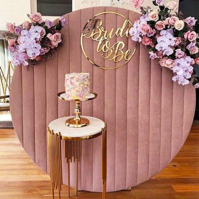 China Wedding Arch Decorations Pink Party Fabric Velvet Blanket Fashionable Round Backdrop Wedding Arch Decorations for sale