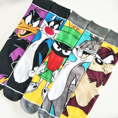 China Antibacterial Men's Anime Tube Bugs Bunny Skarpety Socks Funny Cartoon Meias Socks Knitting Calcetines Socks for sale