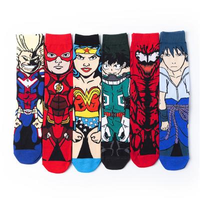 China Custom Logo Crazy Men's Cartoon Tube Cartoon Crew Cotton Fashion Happy Socks QUICK DRY Wholesale for sale