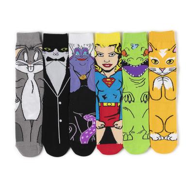 China MOQ 12pairs Sporty Custom Men's Socks Cotton Crew Cartoon Funny Novelty Happy Socks for sale