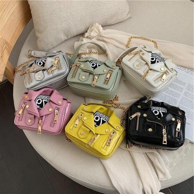 China PU Gold Supplier Wholesale Funny Jacket Shape Bags PU Leather Chain Clips Cross - Body Handbags For Women Bags Kid Clips 2022 for sale