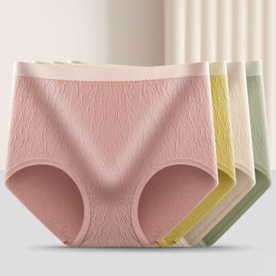 China New Antibacterial Women's Panties Mid-Rise Bubble Shorts Graphene Cotton Seamless Crotch Plus Size Pleated Briefs for sale