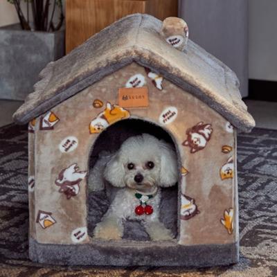 China Foldable Indoor Travel Coconut Canvas Dog Bed House Kennel for sale